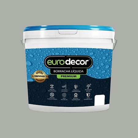 Tinta Borracha Liquida Premium Cinza Crômio 4kg Euro Decor