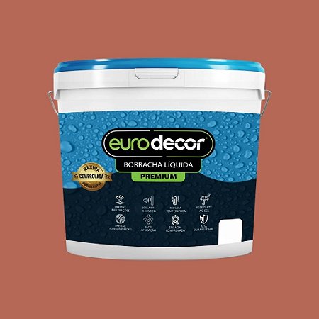 Tinta Borracha Liquida Premium Vermelho Telha 4kg Euro Decor