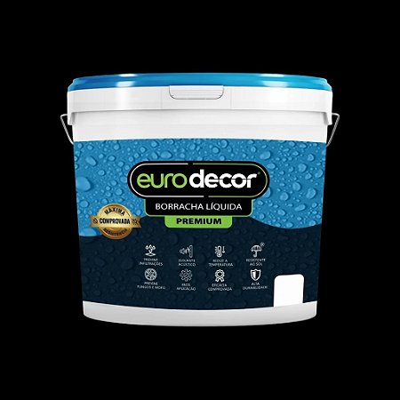 Tinta Borracha Liquida Premium Preta 4kg Euro Decor