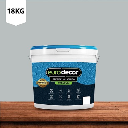 Tinta Borracha Liquida Premium Cinza Alumínium 18kg Euro Decor