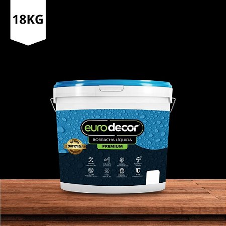 Tinta Borracha Liquida Premium Preta 18kg Euro Decor