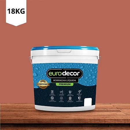 Tinta Borracha Liquida Premium Vermelho Telha 18kg Euro Decor