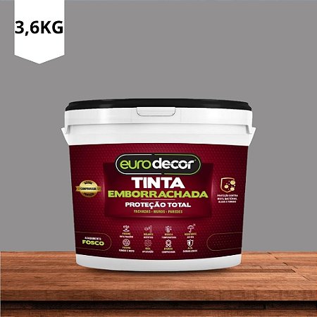 Tinta Emborrachada Fosca Cinza Platina 3,6kg Euro Decor
