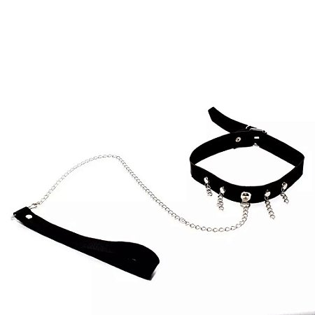 Coleira com Guia - Preto