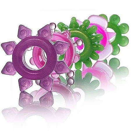 Anél peniano com Massageador Mega Stretchy - novas cores e modelos