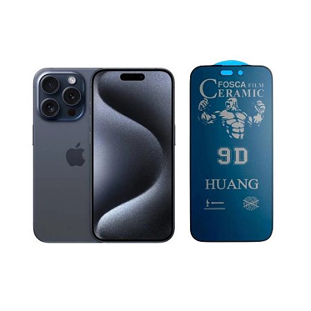 Película Cerâmica Fosca Privacidade Para iPhone 15 Pro Max