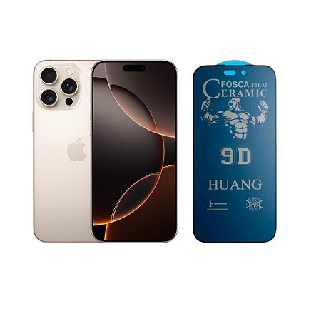 Película Cerâmica Fosca Privacidade Para iPhone 16 Pro Max