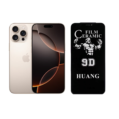 Película Cerâmica Privacidade Para iPhone 16 Pro Max