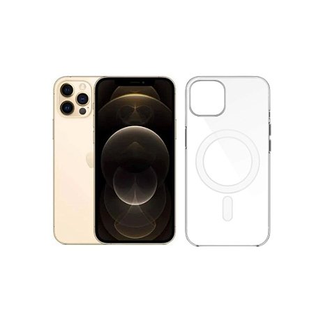 Capa Transparente MagSafe Para iPhone 12 Pro Carregamento Por Indução