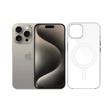 Capa Transparente MagSafe Para iPhone 15 Pro Carregamento Por Indução