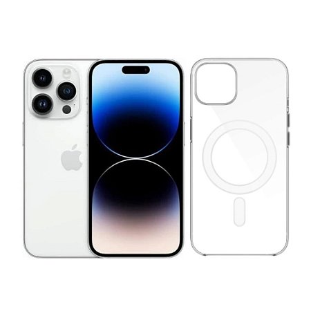 Capa Transparente MagSafe Para iPhone 14 Pro Max Carregamento Por Indução