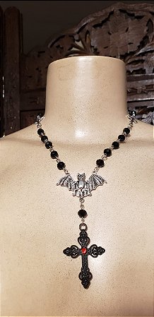 Colar Estilo Rosário Morcego