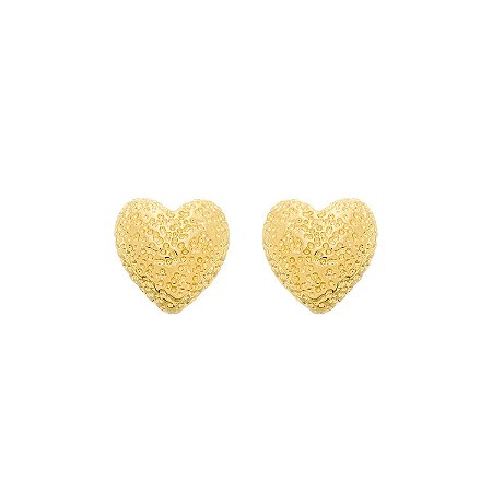 Brinco Dourado de Coração Irregular