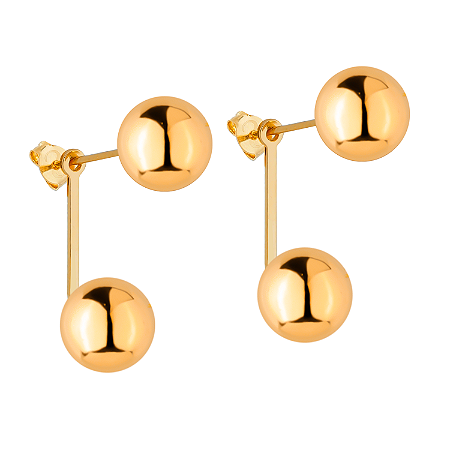Brinco Dourado de Bola Duplo