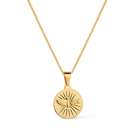 Colar Dourado Religioso Espirito Santo