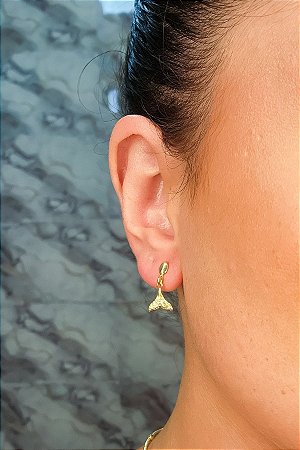 Brinco Cauda De Sereia Banhado Em Ouro 18k