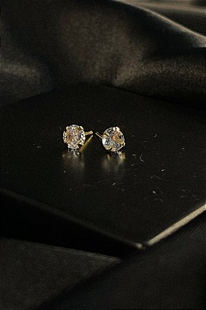 Brinco Pequeno Ponto De Luz Banhado Em Ouro 18k