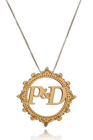 Colar Personalizado Mandala Trabalhado E Com Iniciais