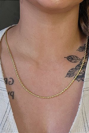 Colar Cordão Baiano 2.5 Banhado Em Ouro 18k