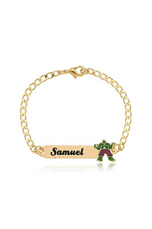 Pulseira Personalizada Chapada Com Nome E Desenho
