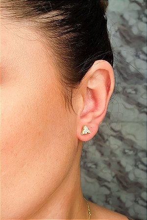 Brinco Triângulo De Zircônia Banhado Em Ouro 18k
