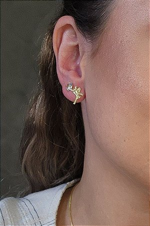 Brinco Pequeno Fé Banhado Em Ouro 18k