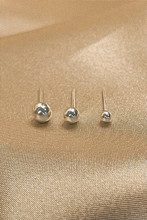 Trio De Brincos Bolinha Em Prata 925