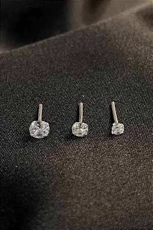 Trio De Brincos Ponto De Luz Em Prata 925