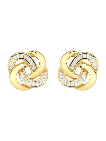 BRINCO NÓ CRAVEJADO FOLHEADO A OURO 18K