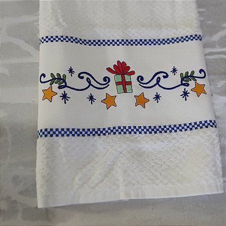 Pano de Prato Felpudo Natalino/Organdi fino bordado