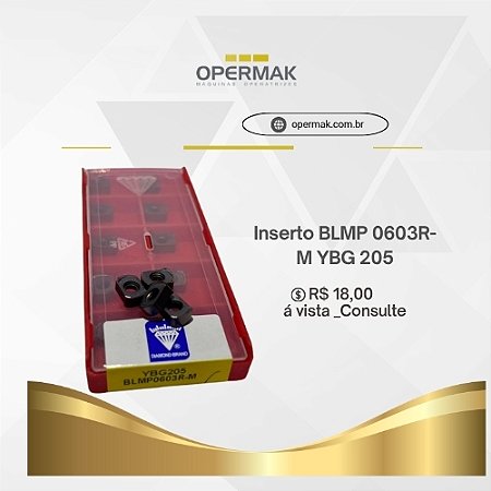 Inserto BLMP 0603R-M YBG 205 para Usinagem