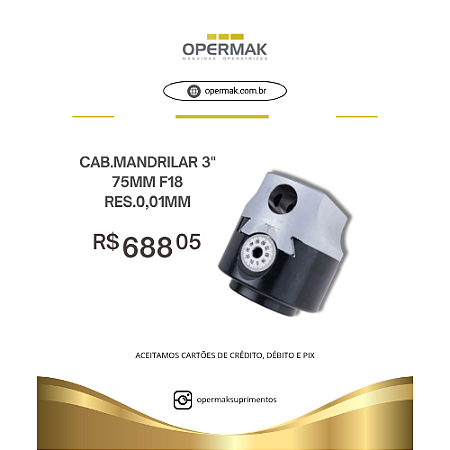 Cabeçote Mandrilador 3" F18 75mm Precisão
