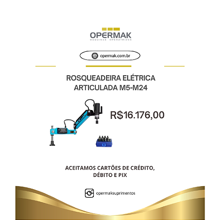 Rosqueadeira Elétrica Articulada M5-M24 Profissional