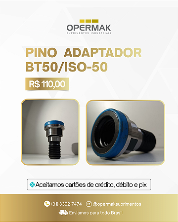 Pino Adaptador BT50 ISO-50 para Fresadoras