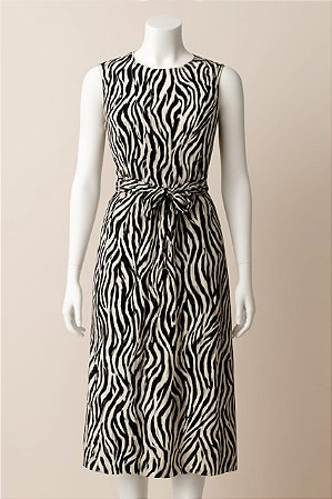 Vestido Feminino Zebra Longo Bolso