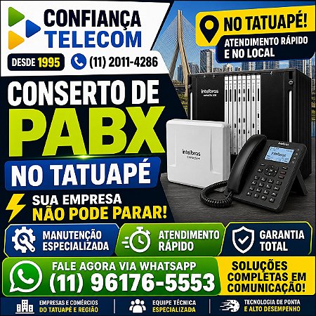 Conserto de PABX no Tatuapé (11) 2011-4286
