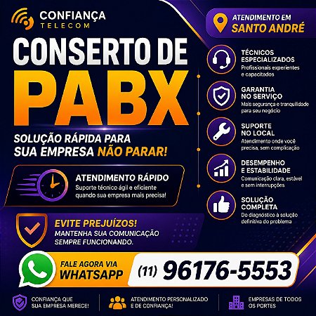 Conserto de PABX em Santo André (11) 2011-4286