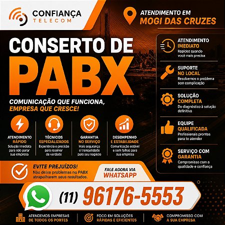 Conserto de PABX em Mogi das Cruzes (11) 2011-4286
