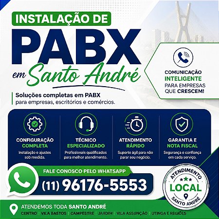 Instalação de PABX em Santo André (11) 2011-4286
