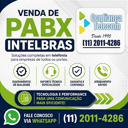 Venda de PABX é na Confiança Telecom