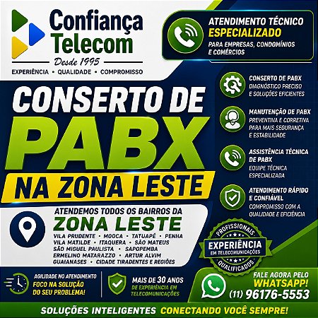 Conserto de PABX na Vila Carrão