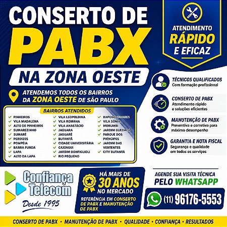 Conserto de PABX em Pinheiros