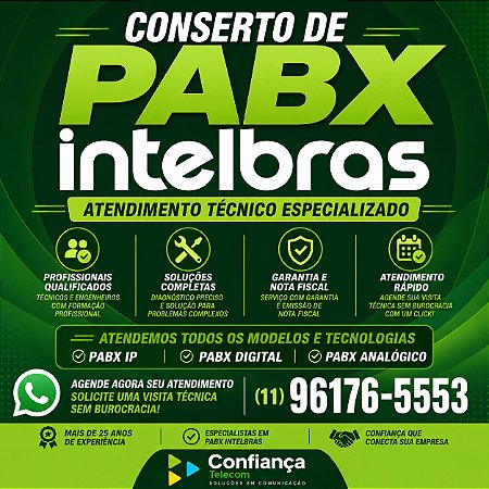 Conserto de PABX Intelbras (11) 2011-4286
