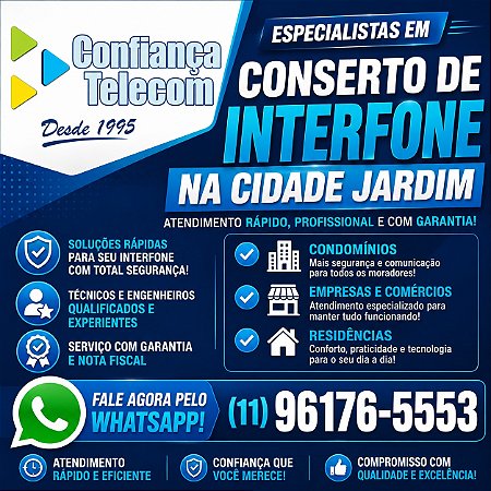 Conserto de Interfone na Cidade Jardim