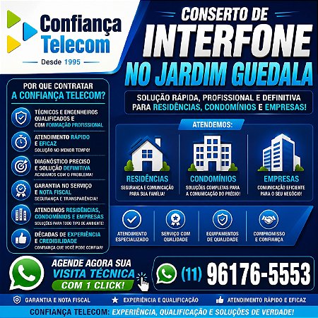 Conserto de Interfone no Jardim Guedala