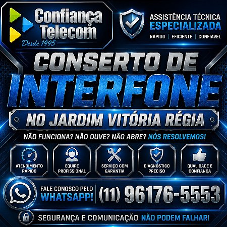 Conserto de Interfone no Jardim Vitória Régia