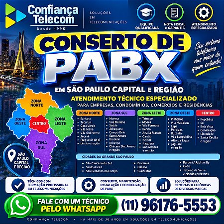 Conserto de Central PABX (11) 2011-4286