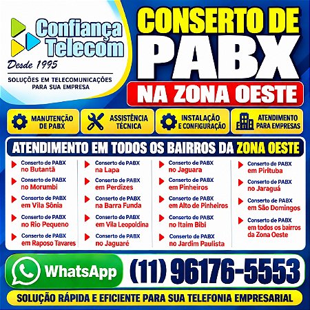 Conserto de PABX na Zona Oeste (11) 2011-4286