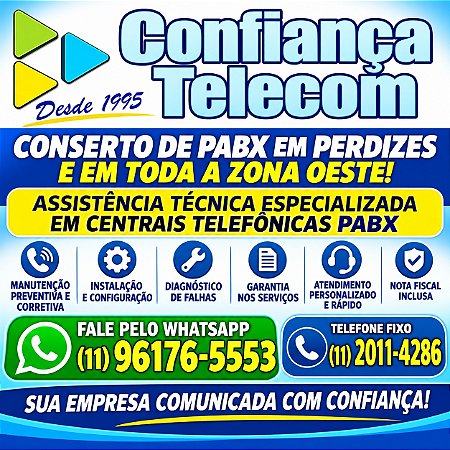 Conserto de PABX em Perdizes (11) 2011-4286