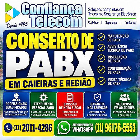 Conserto de PABX em Caieiras (11) 2011-4286